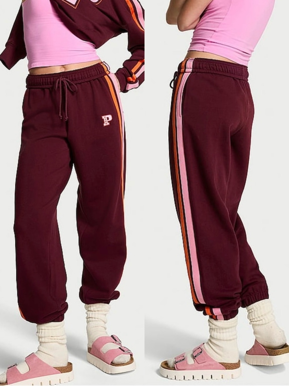 Victoria's Secret PINK Campus Fleece Cuffed Sweatpants, Size XS